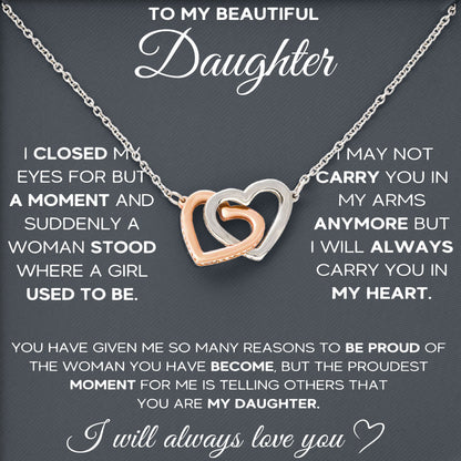 To My Badass Daughter Necklace Birthday Christmas Jewelry Gifts with Message Card Box