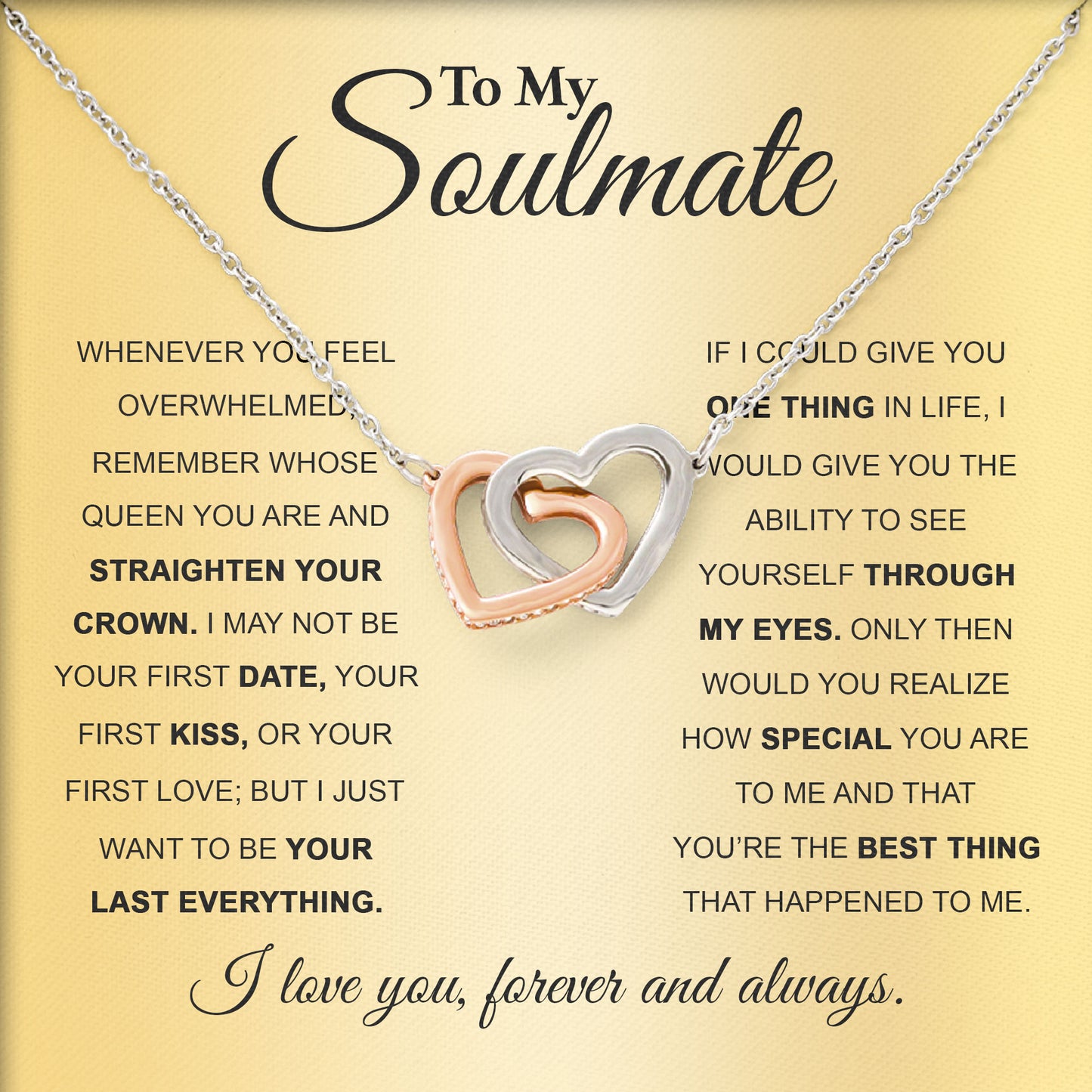 To My Soulmate Love Knot Necklace Gift Box with Sentimental Message Card