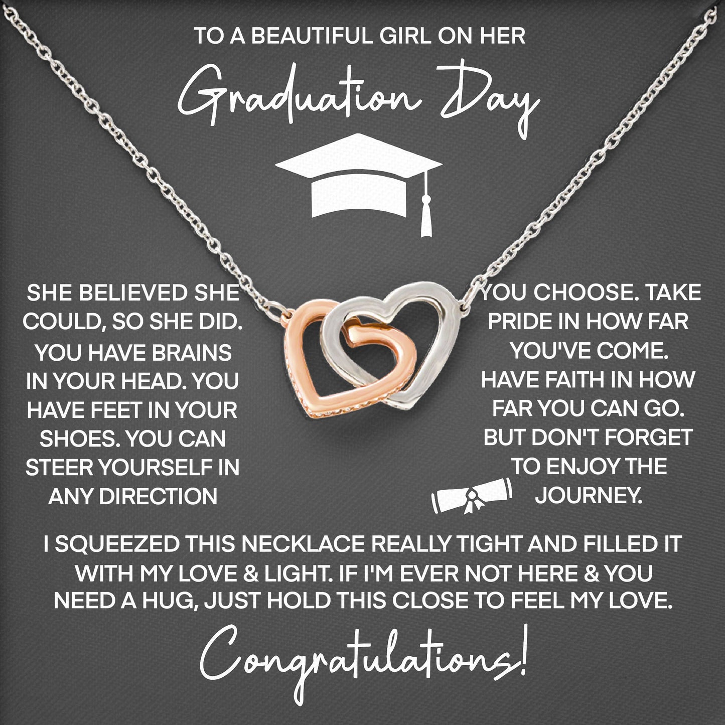 To My Beaitiful Girl Necklace Meaningful Jewelry Gift for Graduation, Birthday, Valentine