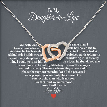 To My Daughter In Law Necklace Message & Elegant Box, Necklace Gifts For Daughter, Valentines Day, Graduation, Birthday, Wedding