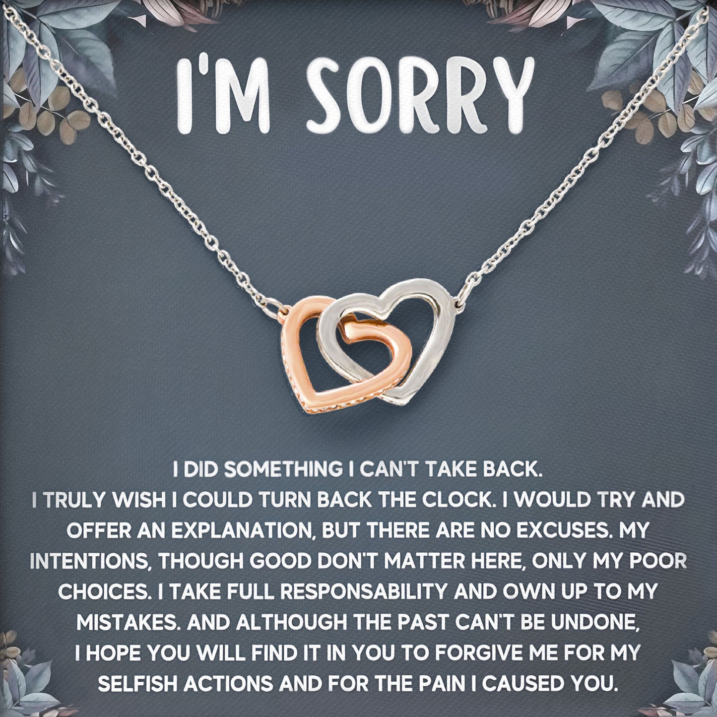 I'm Sorry For Hurting You Neckace, Forgive Me Gifts, Valentine, Birthday, Anniversary Gift, Apologize Gifts
