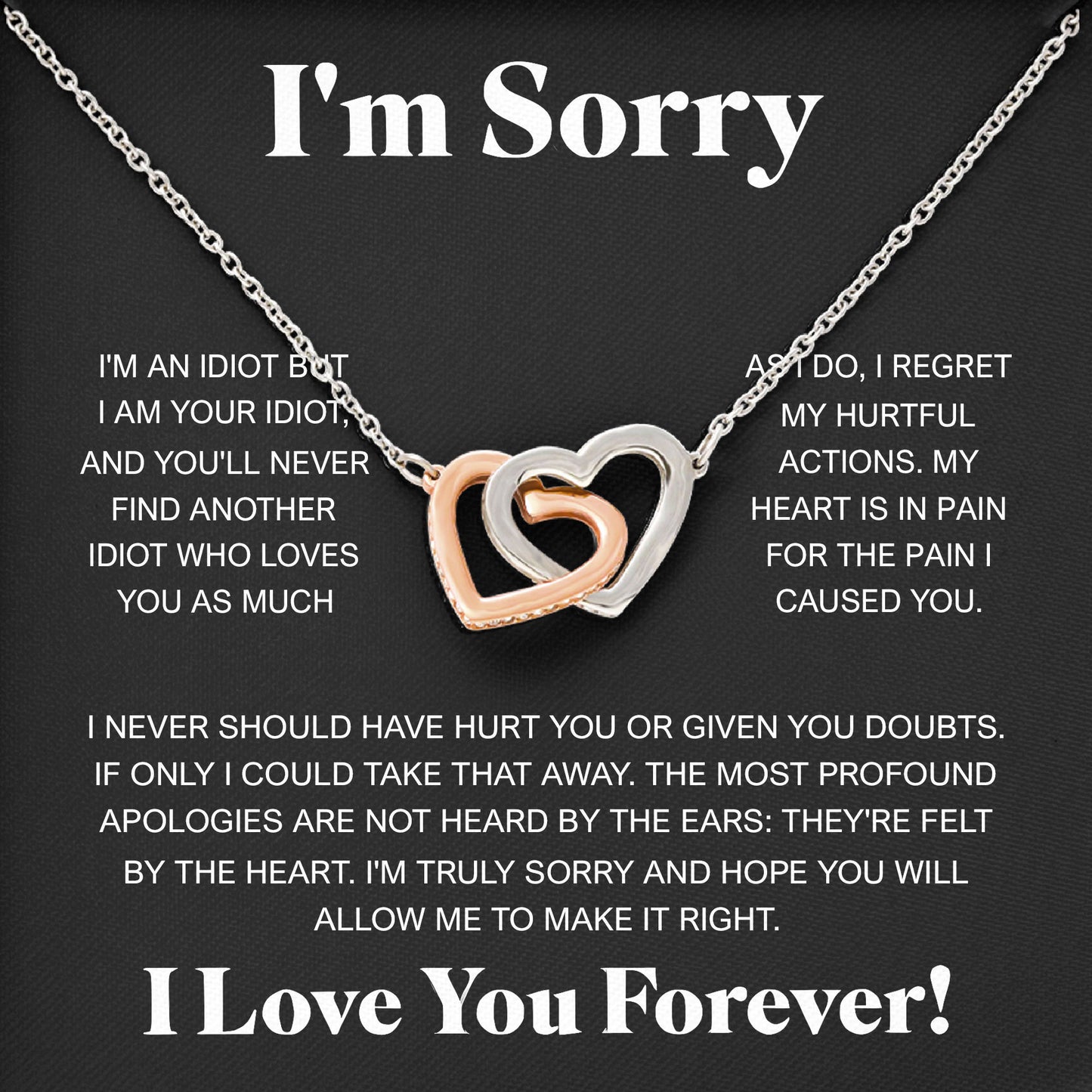 I'm Sorry Neckace, Forgive Me Gifts, Valentine, Birthday, Anniversary Gift, Apologize Gifts