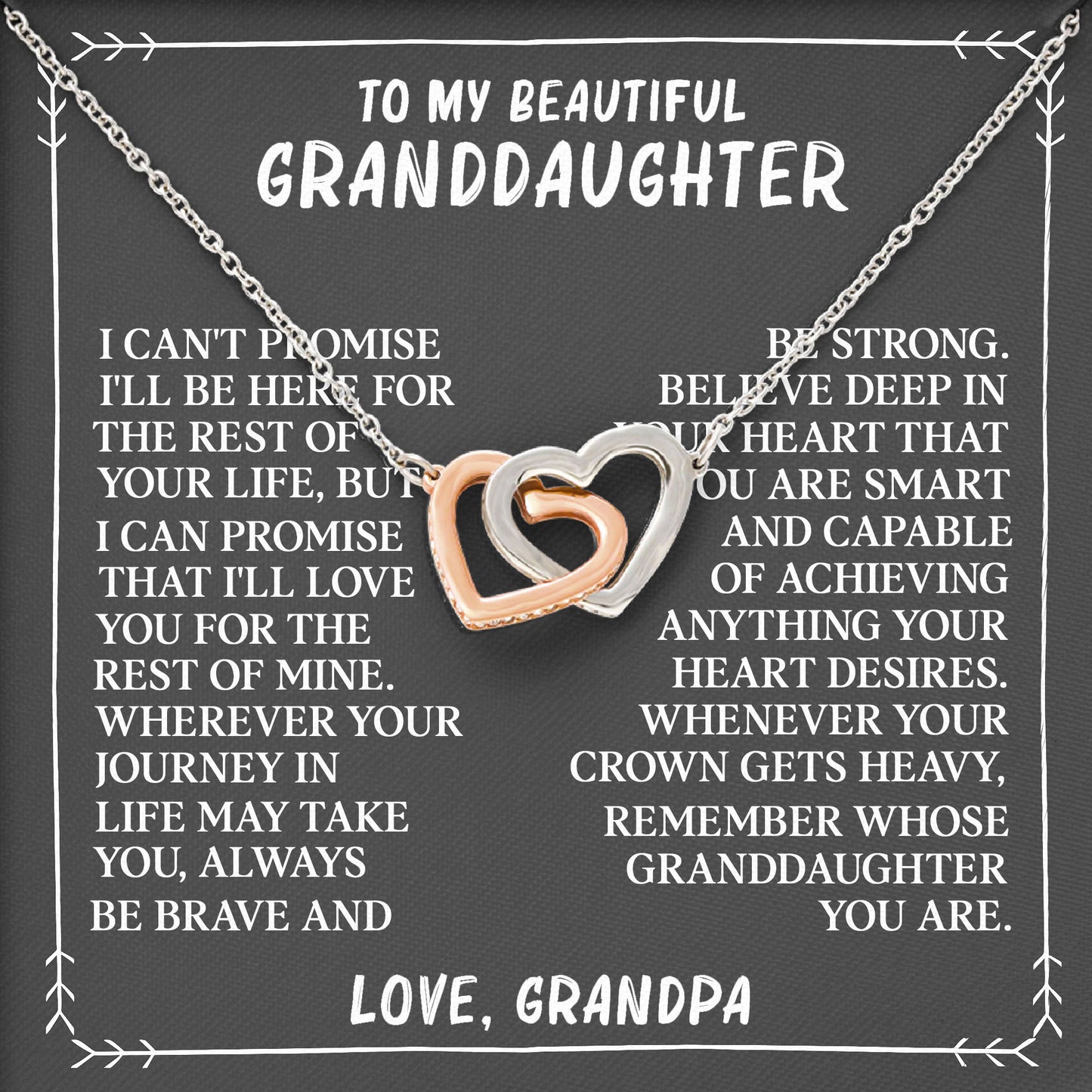 To My Granddaughter Necklace Meaningful Jewelry Gift