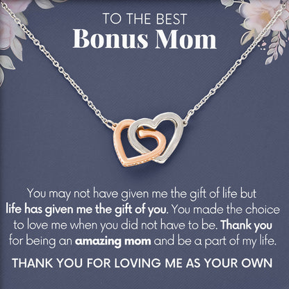 To My The Best Bonus Mom Necklace Gift Box