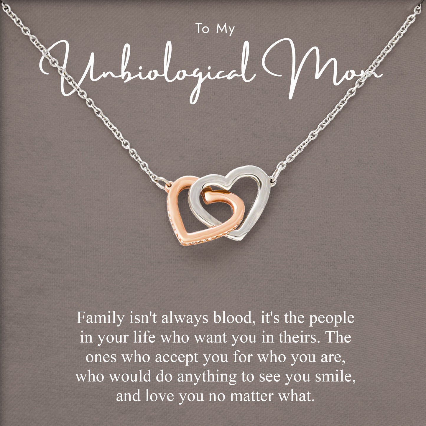 To My Unbiological Mom Keepsake Necklace Gift