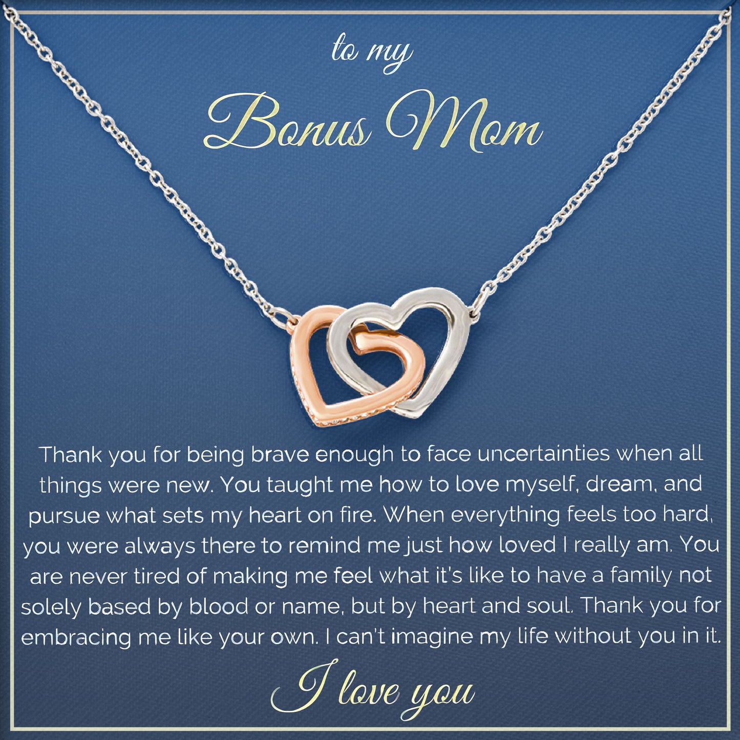 To My Bonus Mom Elegant Necklace Jewelry