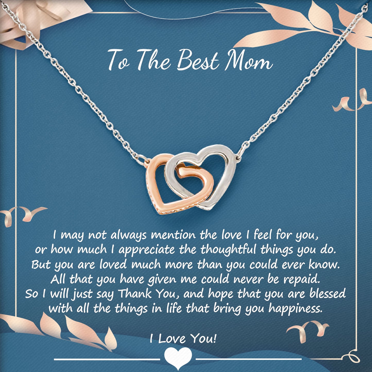 To The Best Mom Heartfelt Necklace Gift