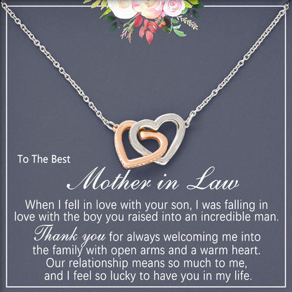 To The Best Mother In Law Necklace for Birthday and Anniversary