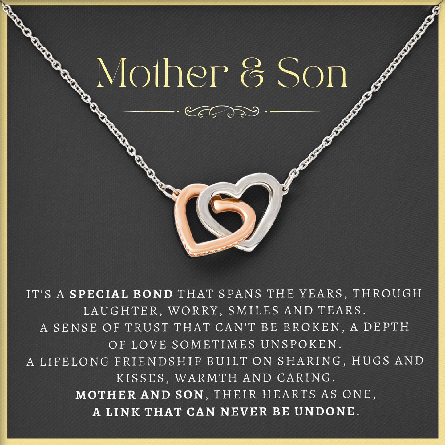 To My Mother And Son Necklace with Inspirational Message