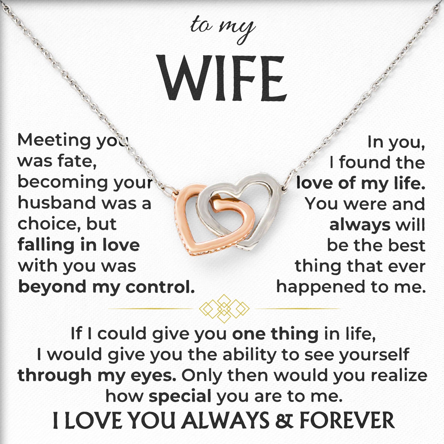 To My Wife Necklace Romantic Jewelry Keepsake