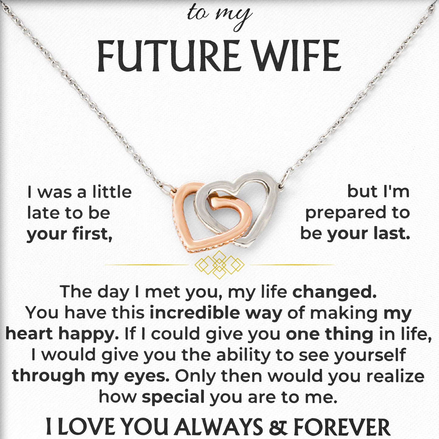 To My Future Wife Jewelry Gift with Message Card