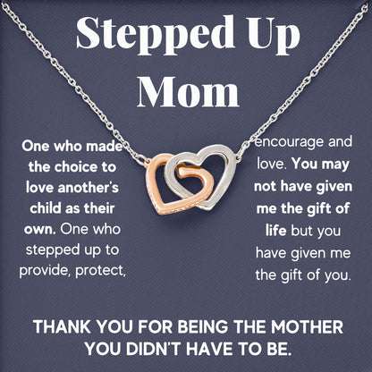 To My Stepped Up Mom Valentine Necklace Gift