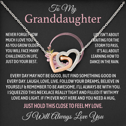 To My Granddaughter Birthday Valentine Graduation Necklace
