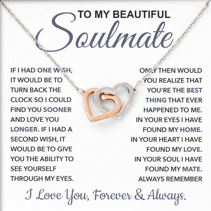 To My Beautiful Soulmate Necklace with Sentimental Card