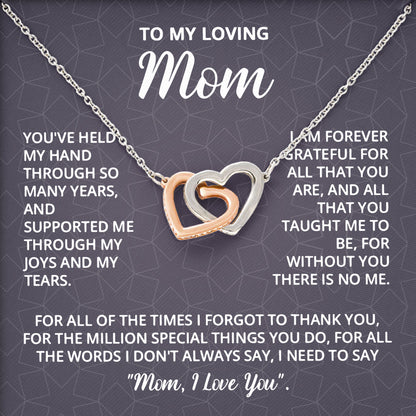 To My Loving Mom Necklace Gift with Box