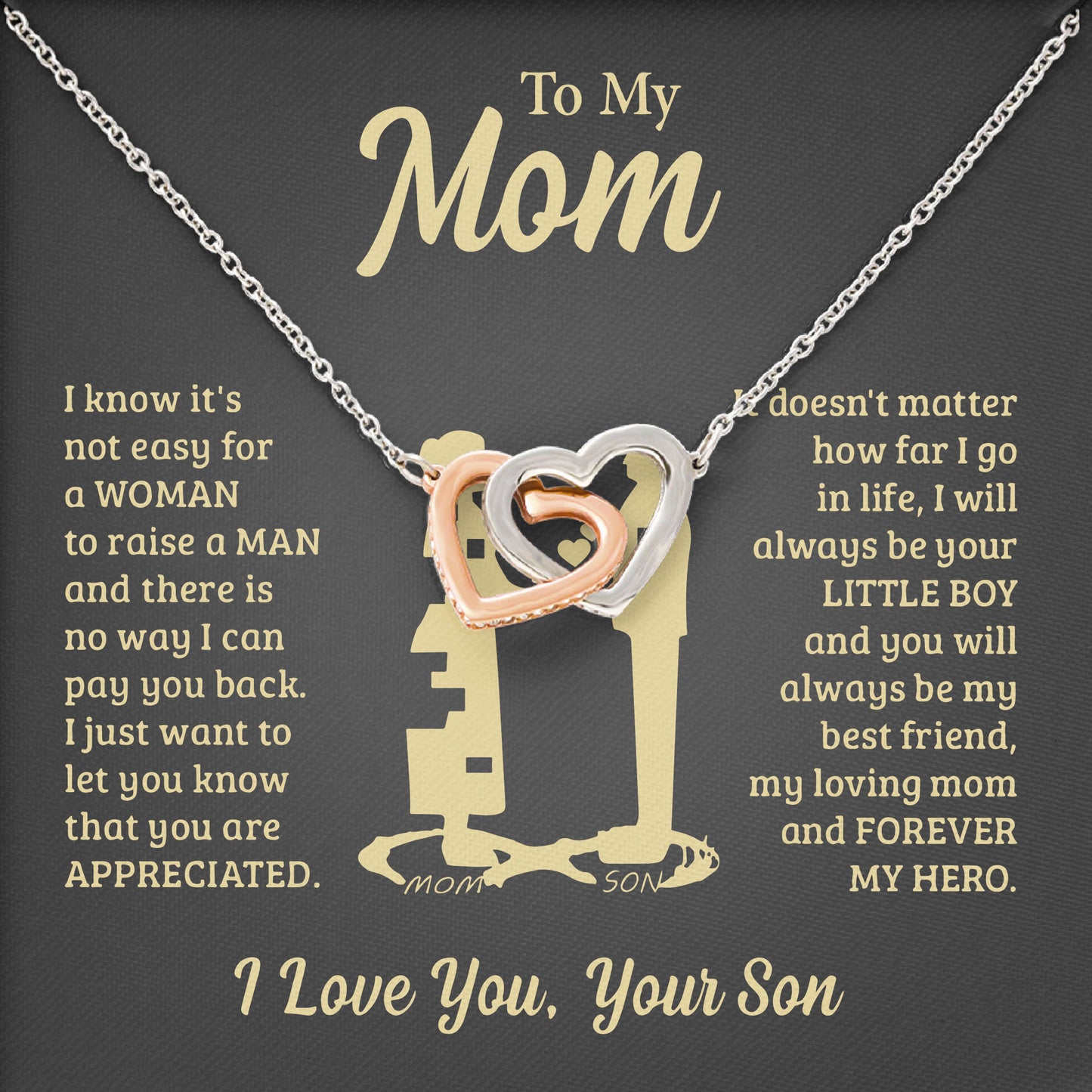 To My Mom Necklace Keepsake Jewelry