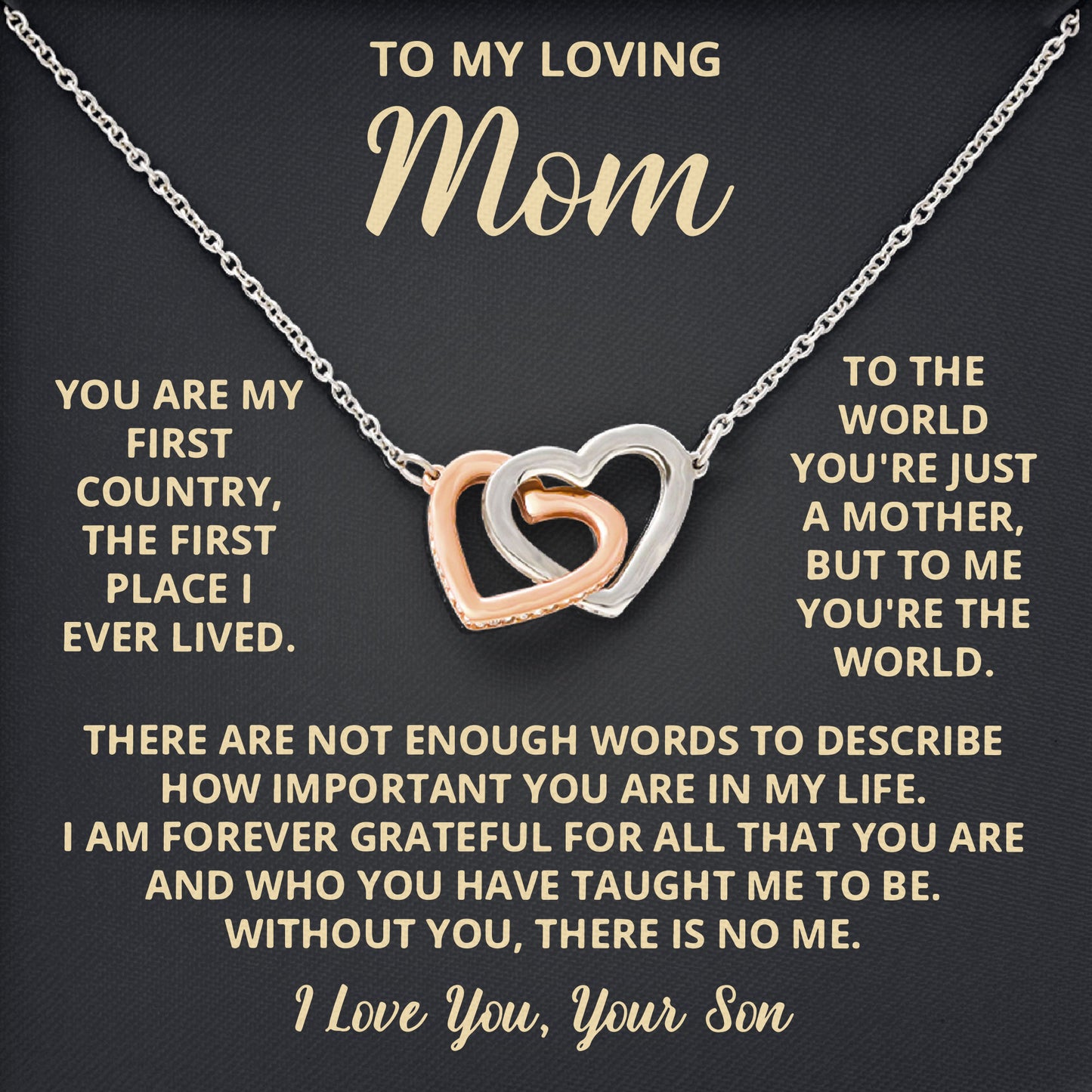 To My Loving Mom Necklace Gift for Mother’s Day