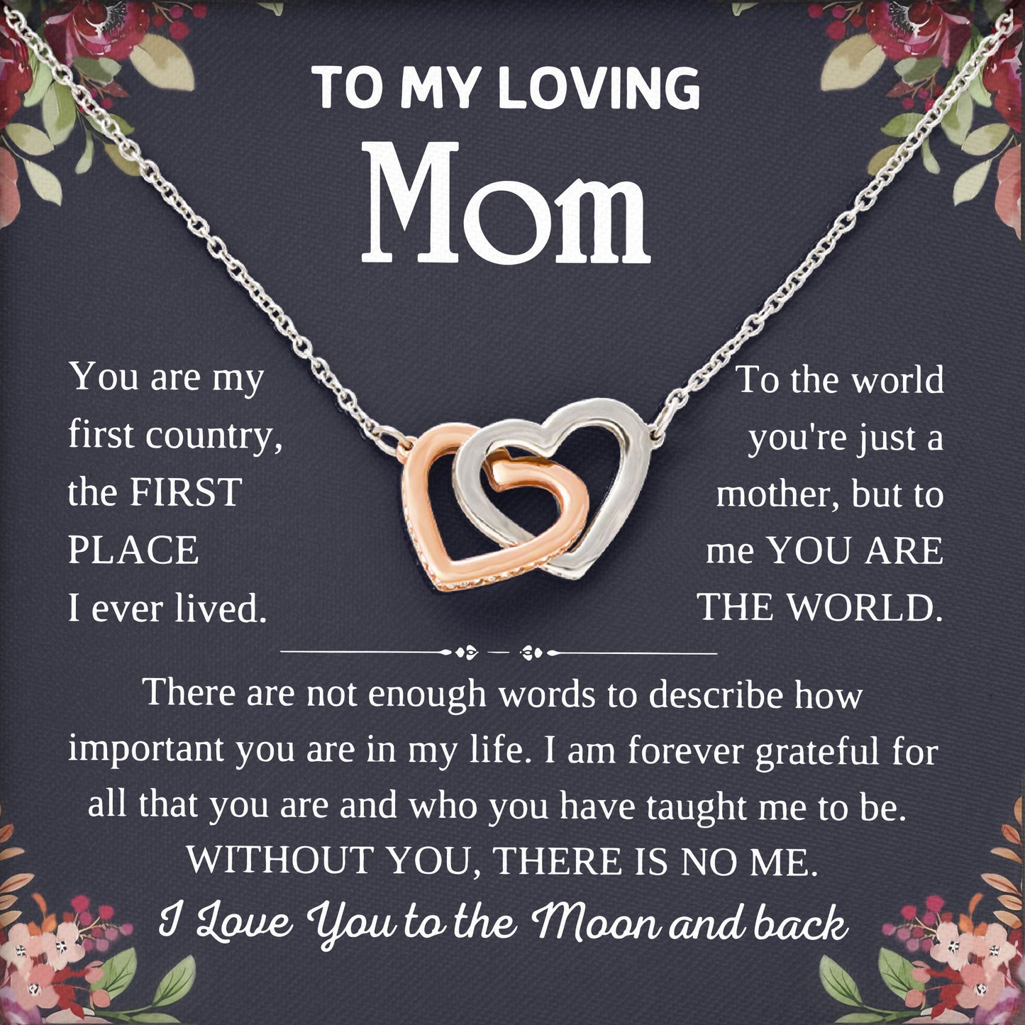To My Loving Mom Necklace Gift for Special Moments