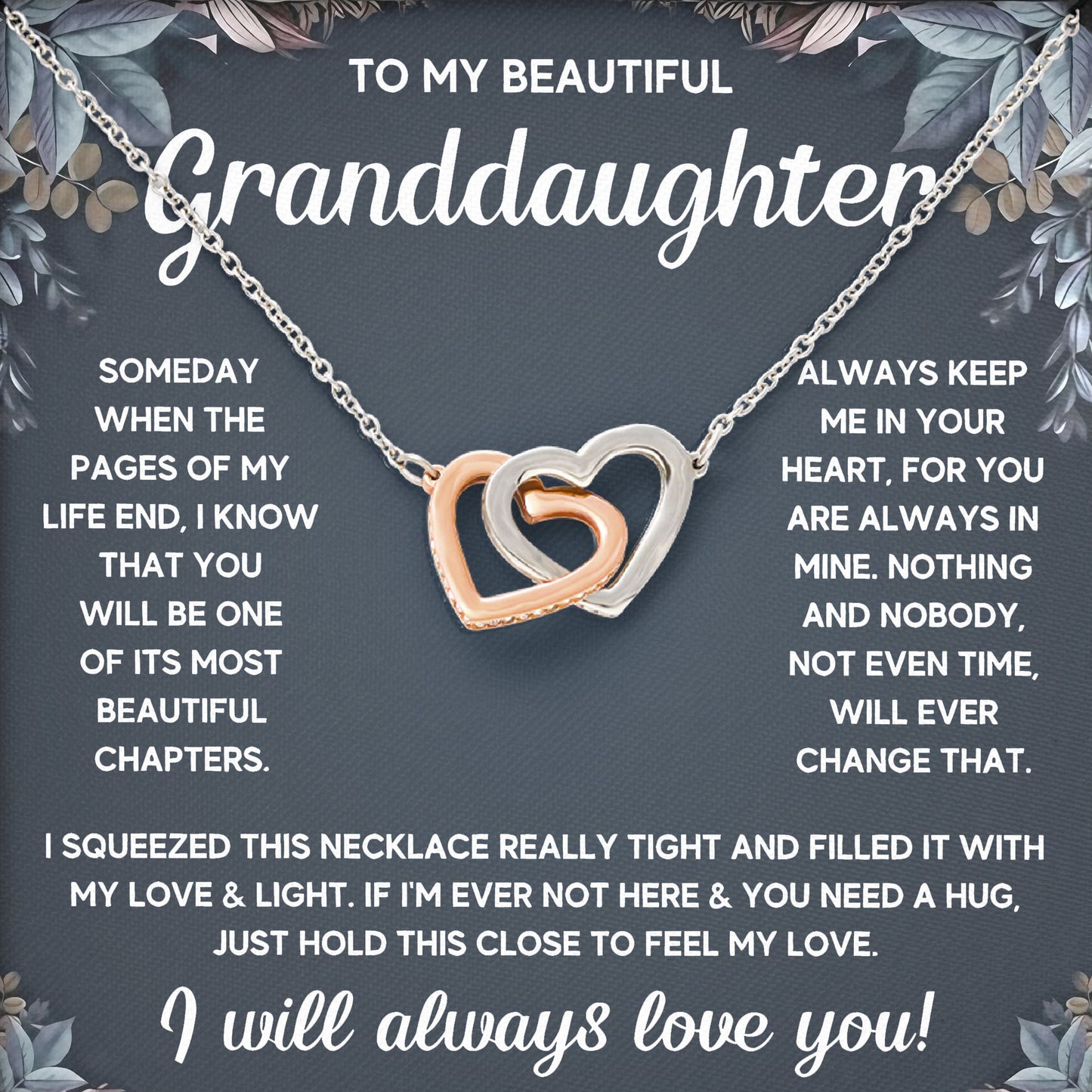 To My Beautiful Granddaughter Jewelry Gift with Love and Message Card