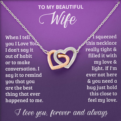 To My Beautiful Wife Jewelry Necklace Gift