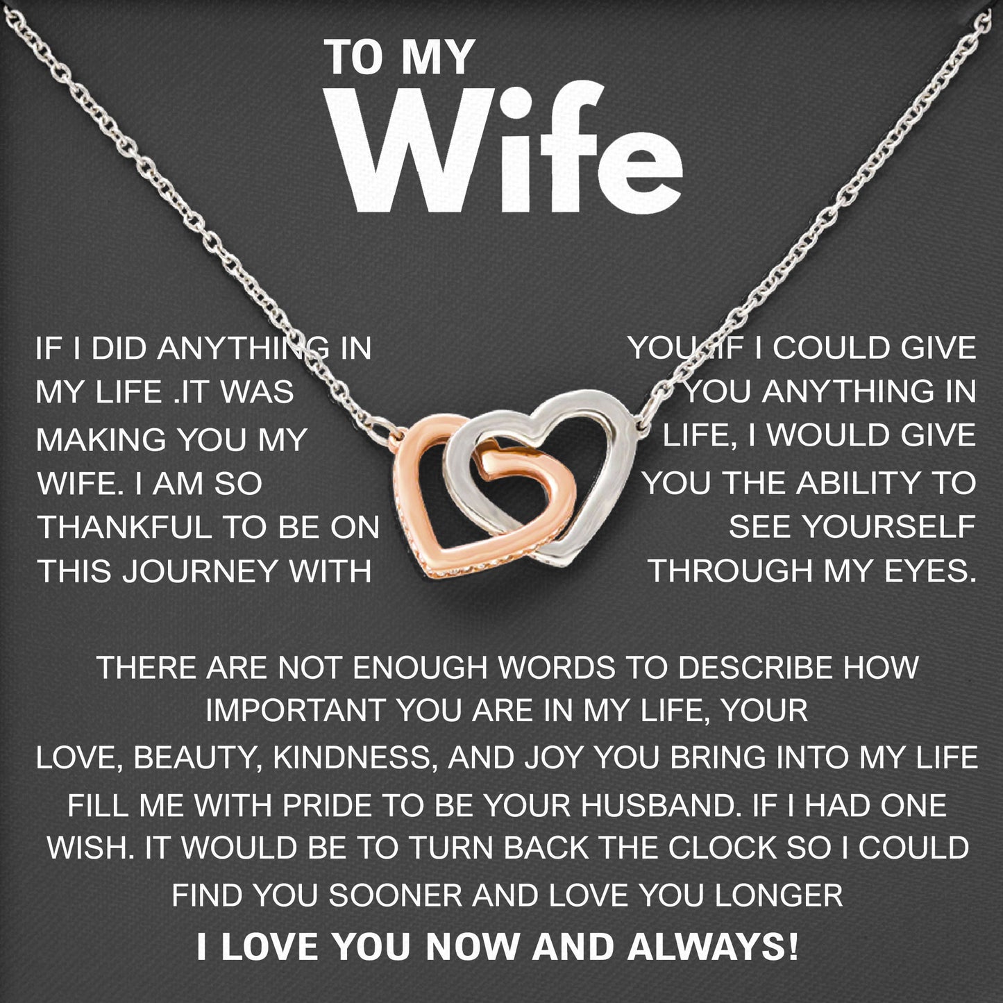 To My Wife Necklace Gift for Valentine, Birthday
