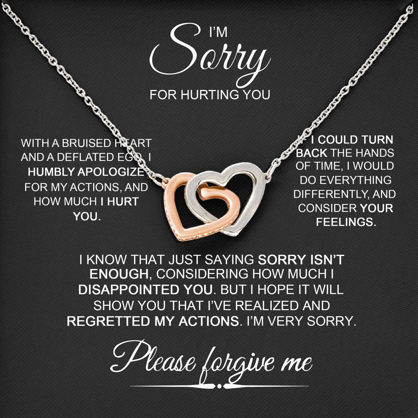 I'm Sorry For Hurting You Neckace, Apologize Gift For Wife Girlfriend Soulmate, Forgive Me Gifts For Her, Valentine, Anniversary Gifts