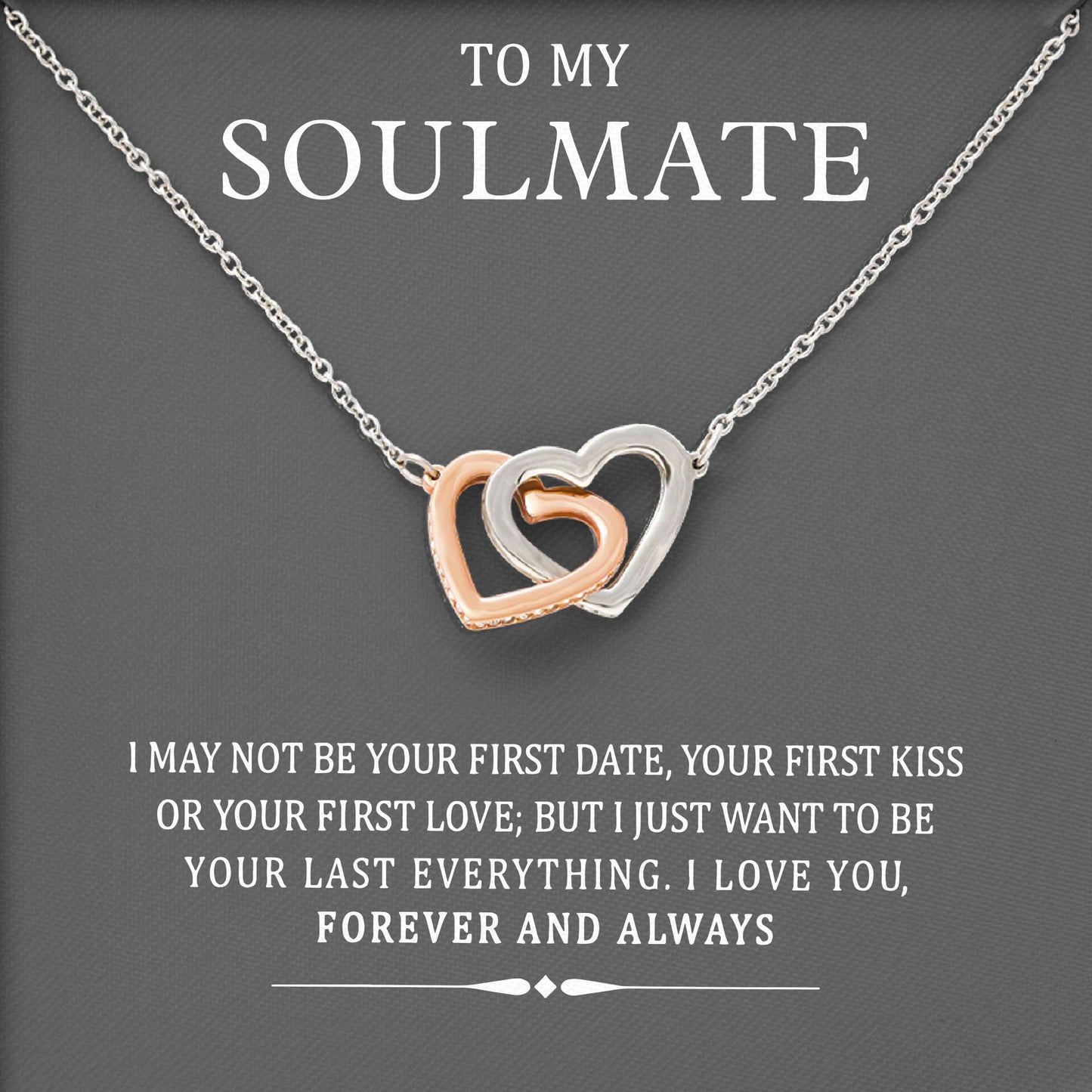 To My Soulmate Jewelry Necklace Gift with Love Message