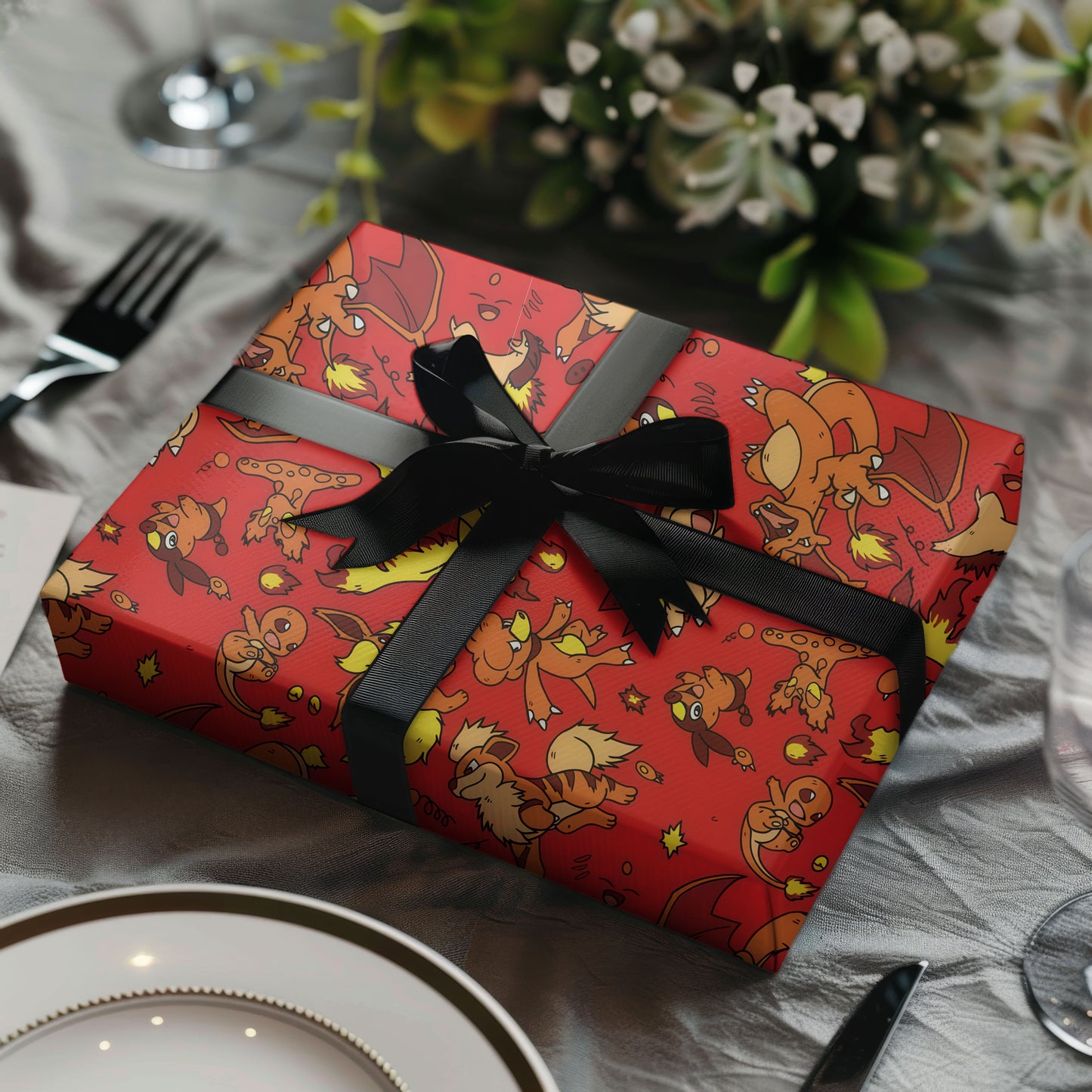 Charizard Lizardon Japanese Anime Xmas Gift Wrap