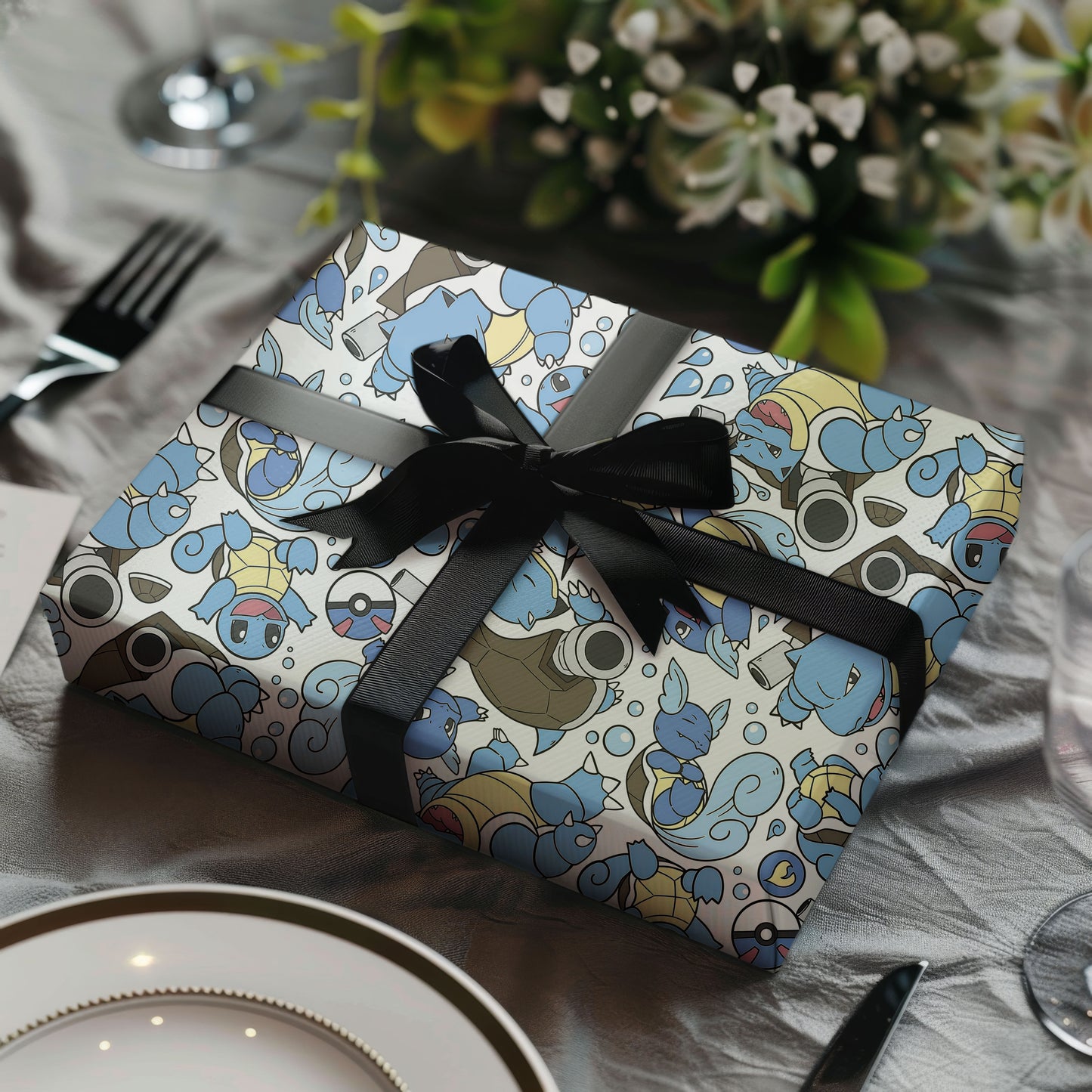 Squirtle Wartortle Blastoise Pokemon Wrapping Paper