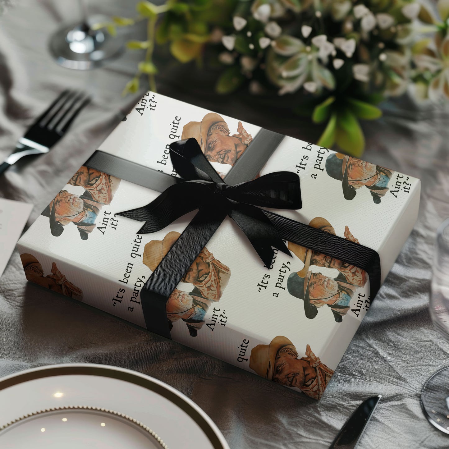 Lonesome Dove Xmas Holiday Gift Wrap