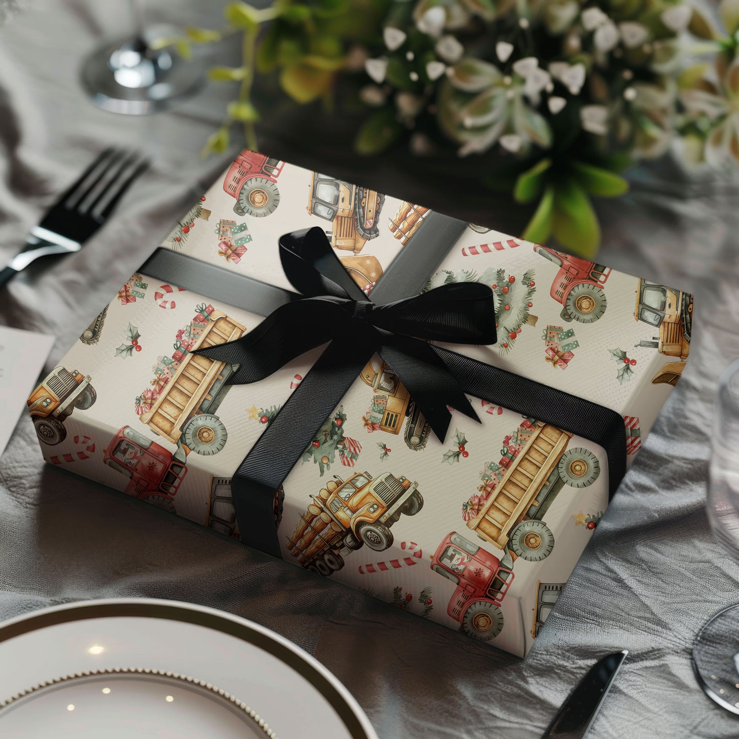 Monster Trucks Wrapping Paper Sheet