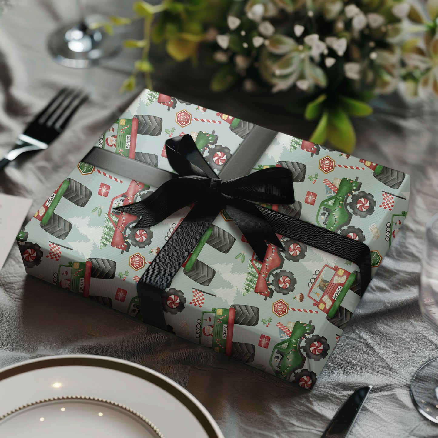 Monster Truck Christmas Wrapping Paper