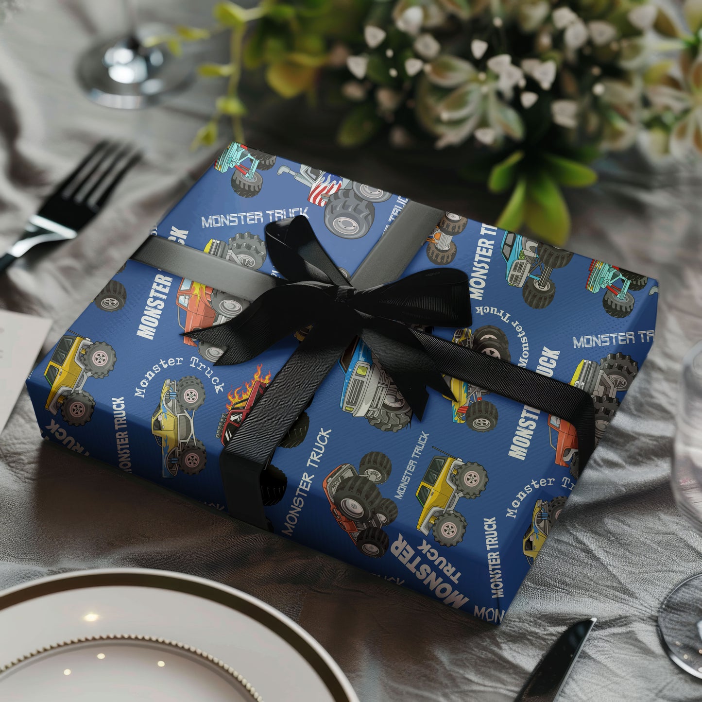 Monster Truck Wrapping Paper Christmas Gifts