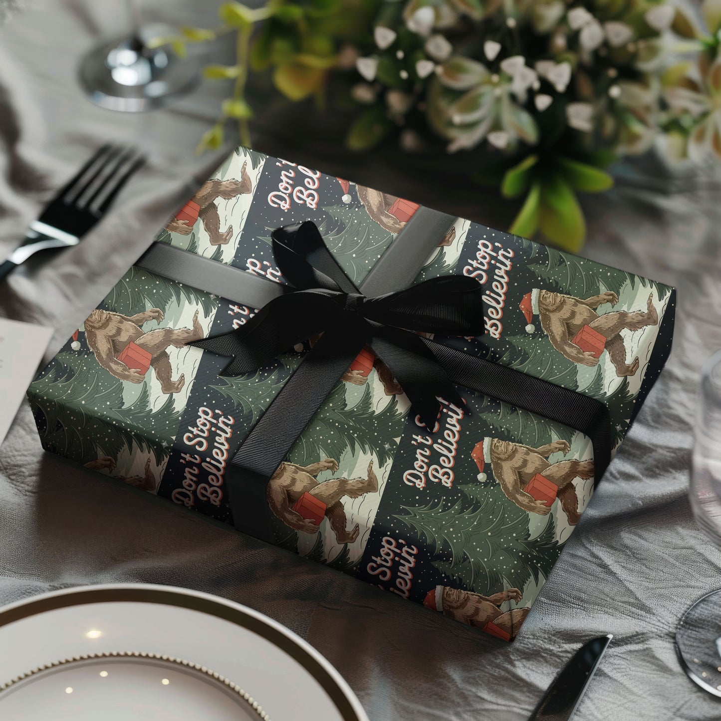 Bigfoot Christmas Wrapping Paper