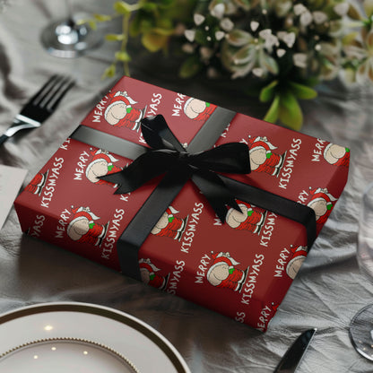 Merry Kissmyass Santa Christmas Wrapping Paper Sheets