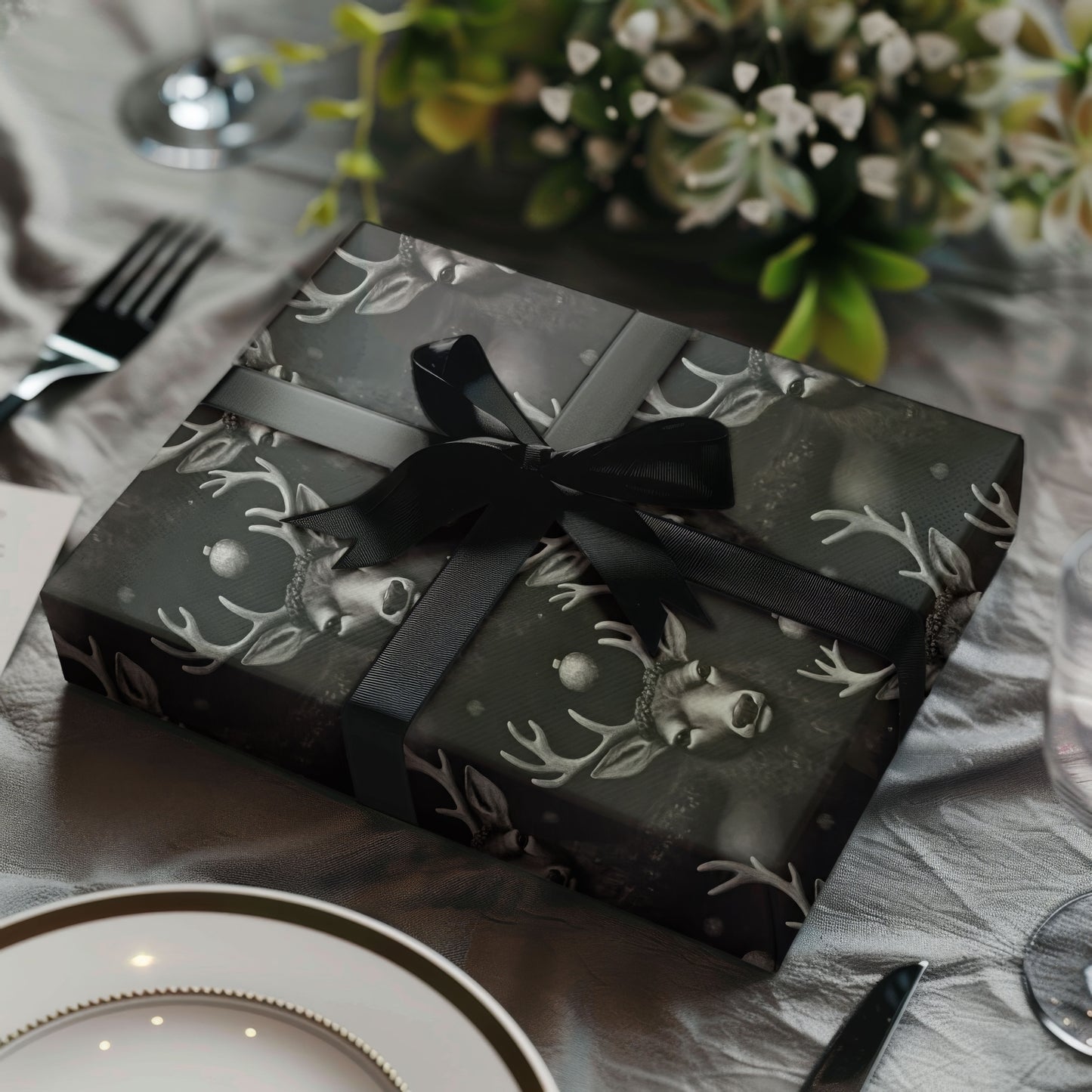 Gothic Reindeer Wrapping Paper