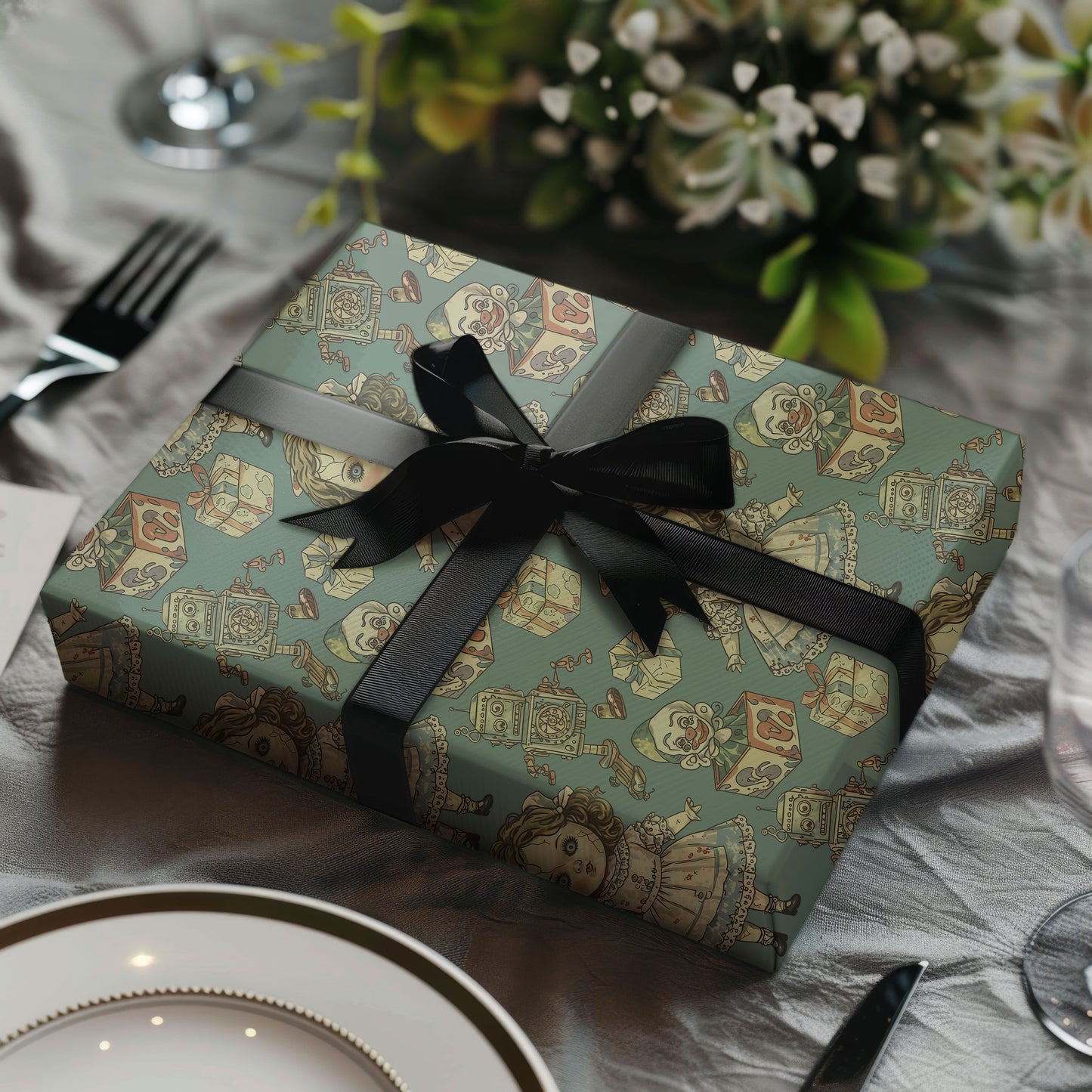 Gothic Baby Christmas Wrapping Paper