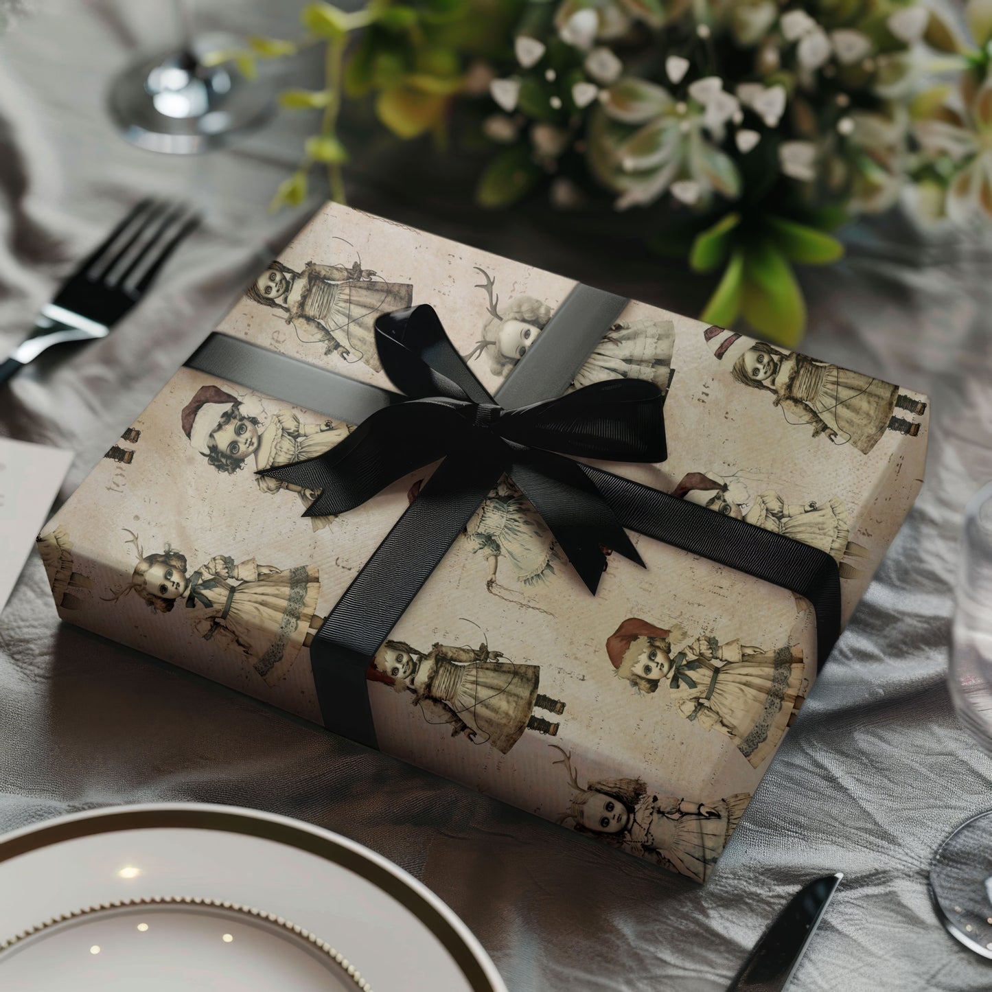 Gothic Christmas Wrapping Paper Sheet