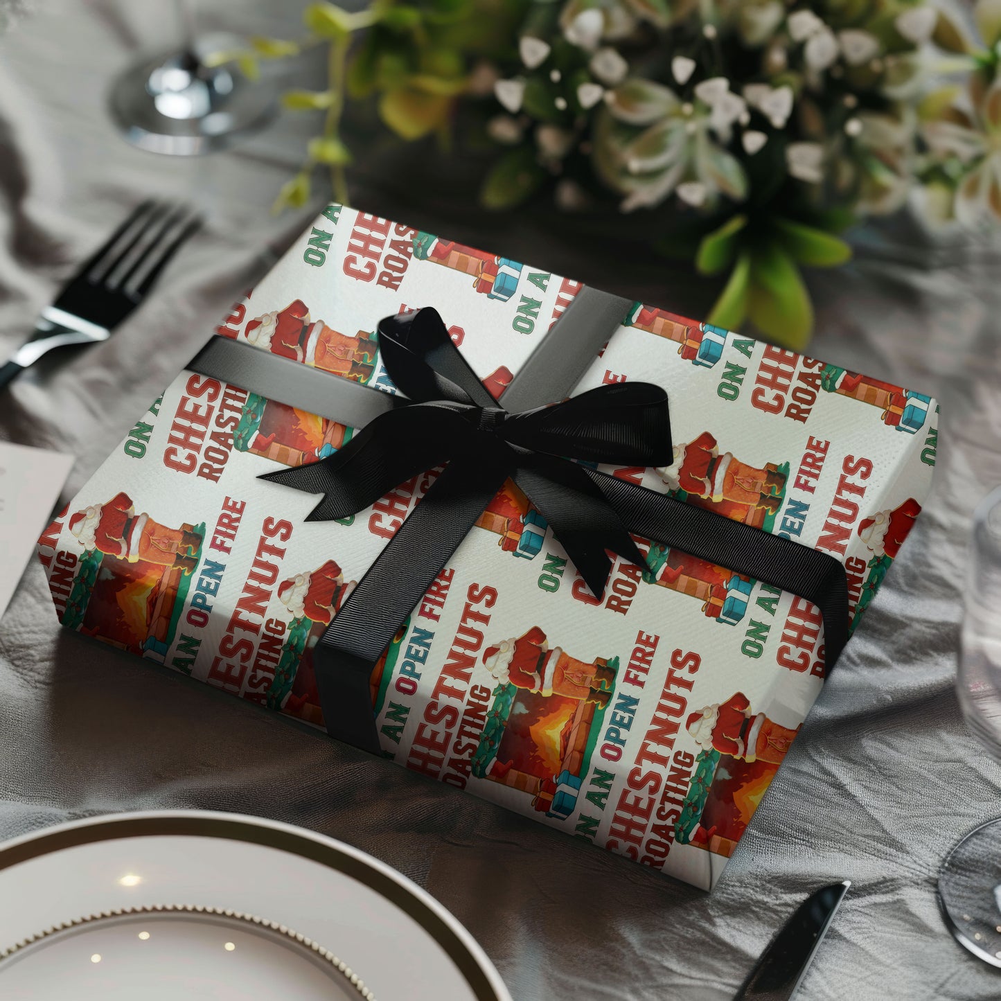 Funny Santa Wrapping Paper for Christmas Gifts