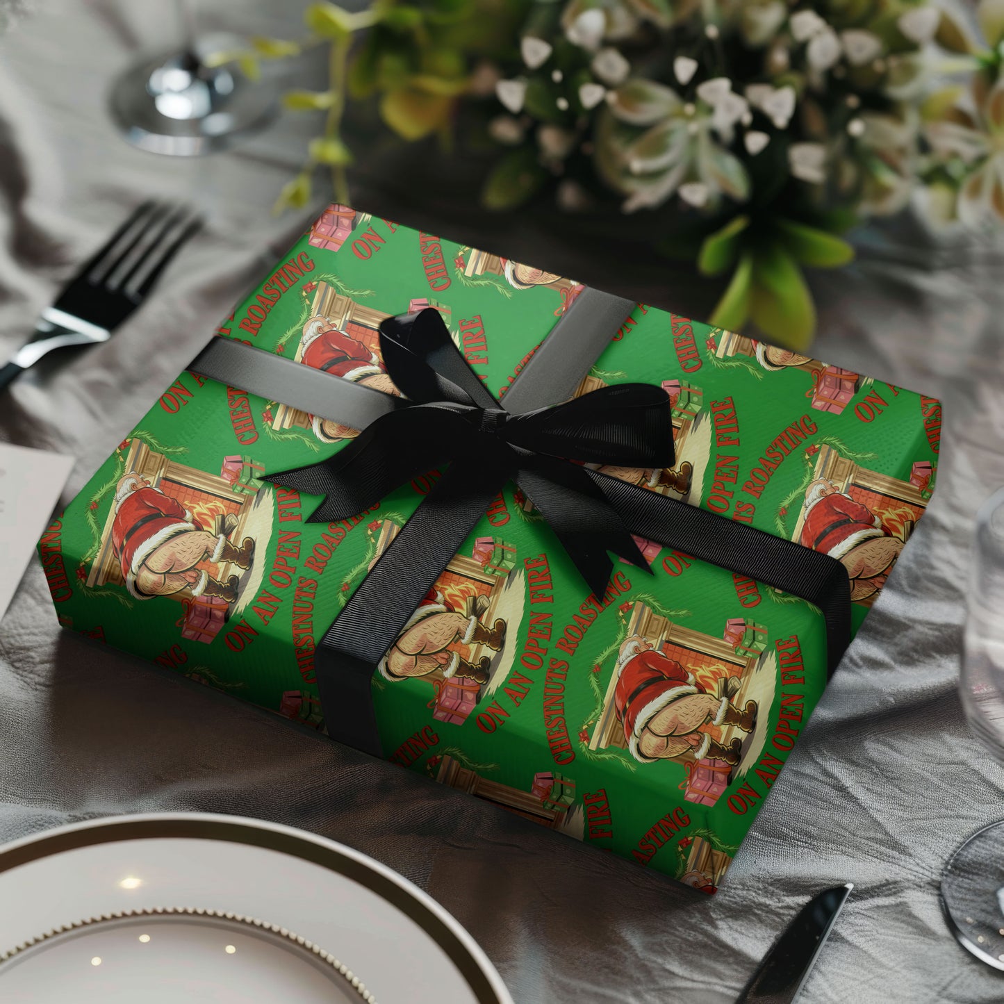 Hilarious Santa Claus Holiday Gift Wrap Roll