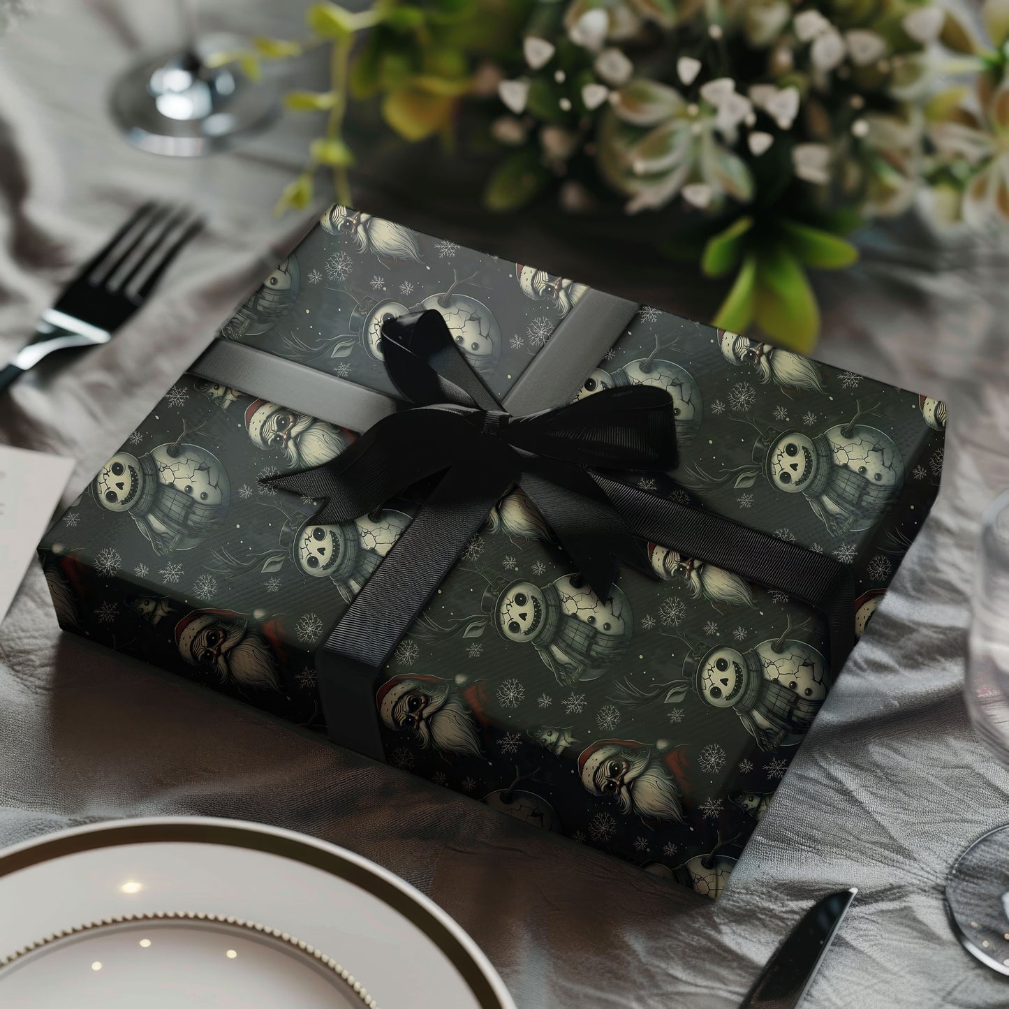 Gothic Santa Christmas Wrapping Paper