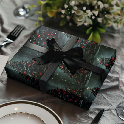 Gothic Christmas Tree Wrapping Paper