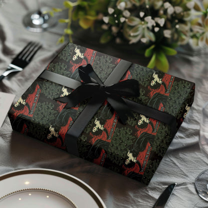 Gothic Waiting For Santa Wrapping Paper