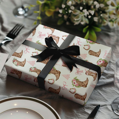 Christmas Cowgirl Wrapping Paper