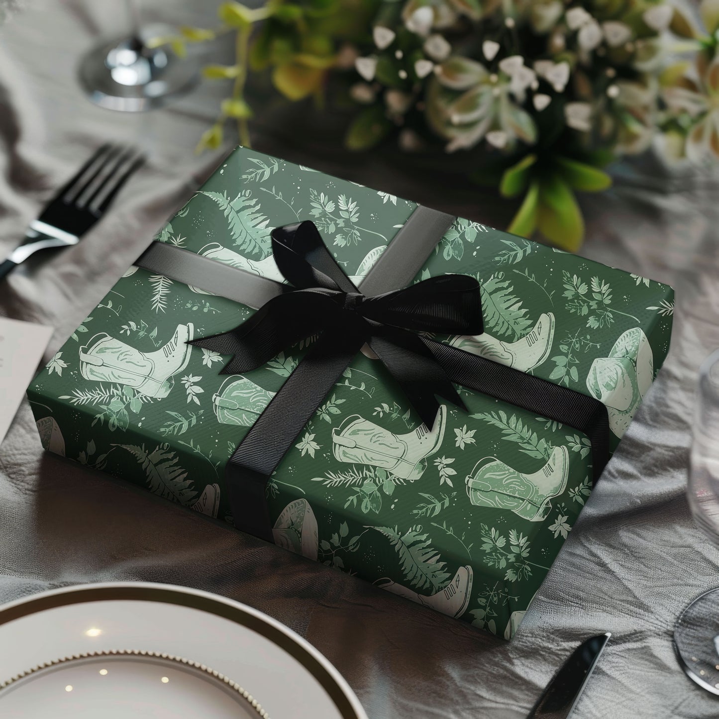 Wild West Christmas Cowboy Wrapping Paper