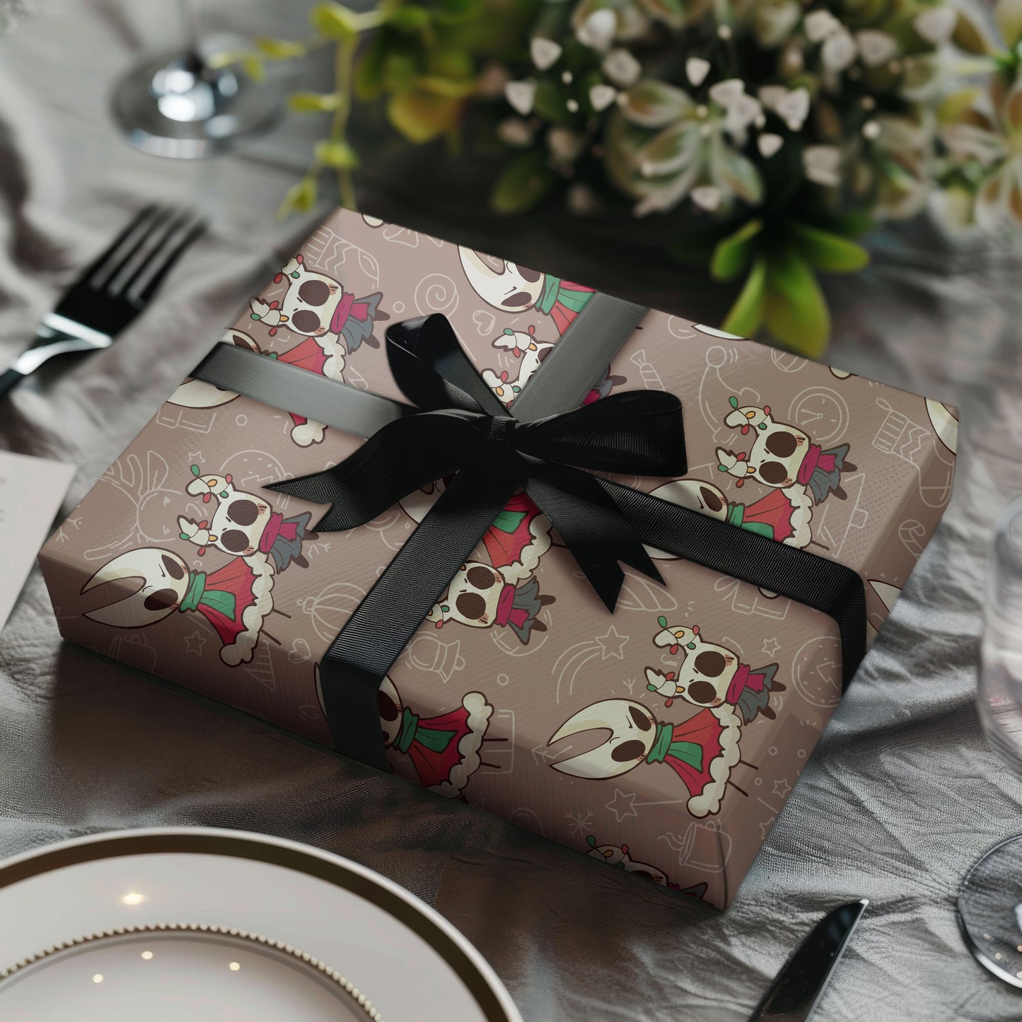 Hollow Knight Christmas Paper Gaming Theme Holiday Gift Wrap