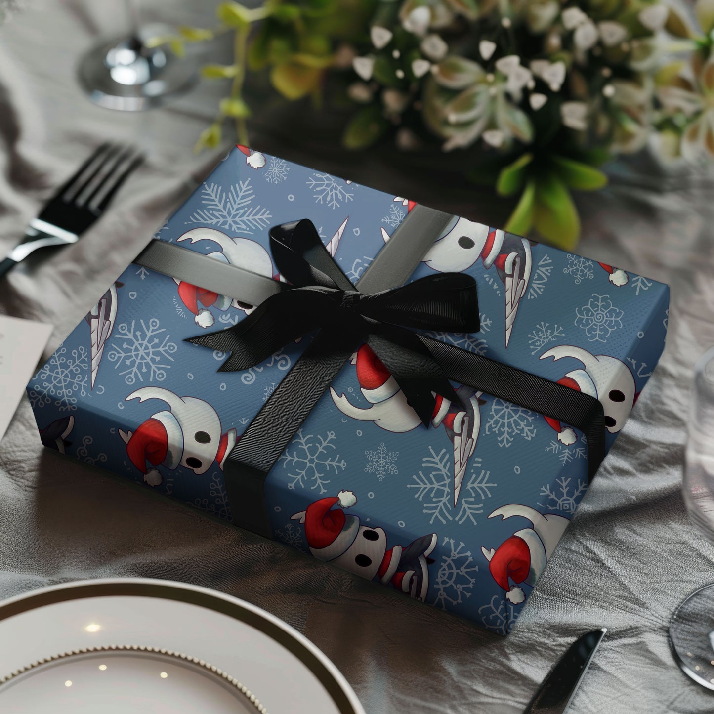 Hollow Knight Holiday Wrap Silksong Game Theme Christmas Paper
