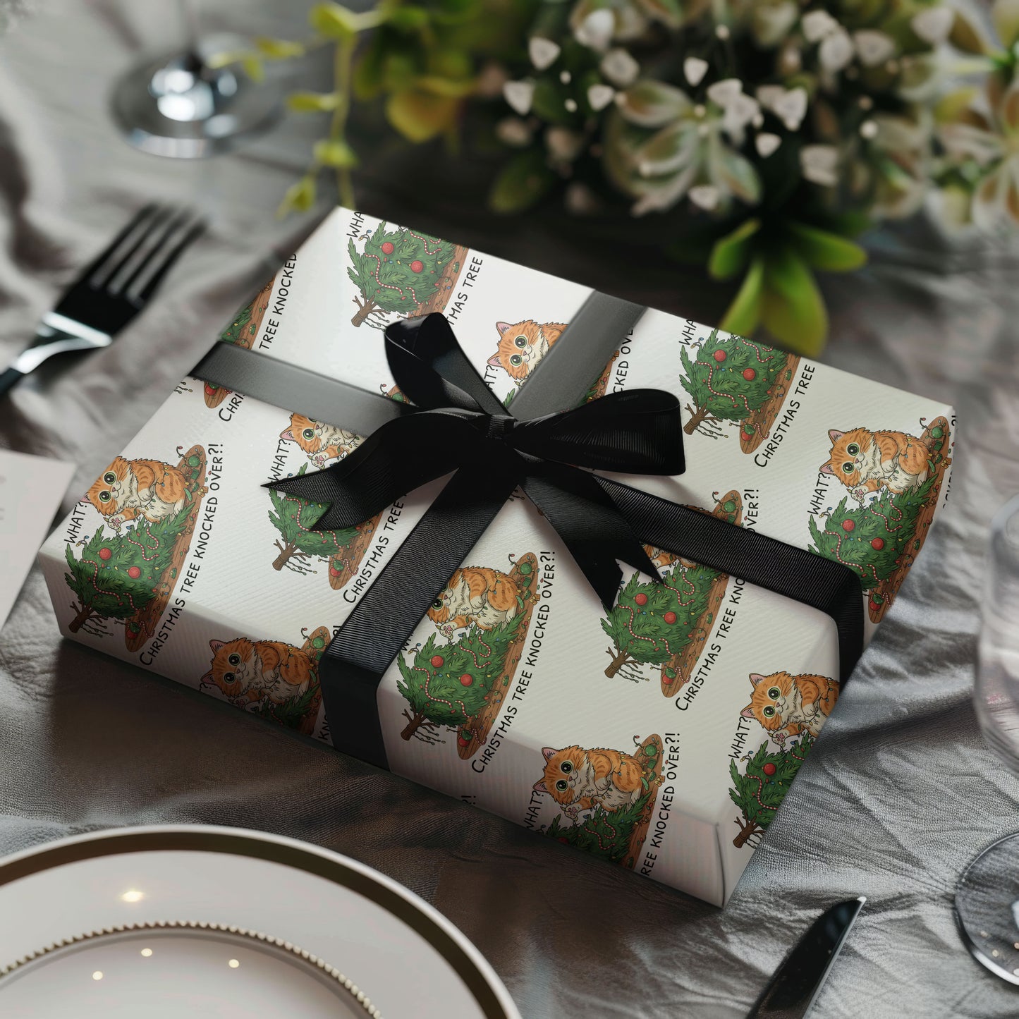 Cute Cat Lover Christmas Wrapping Paper