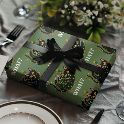 Black Cat Gift Wrap for Holidays