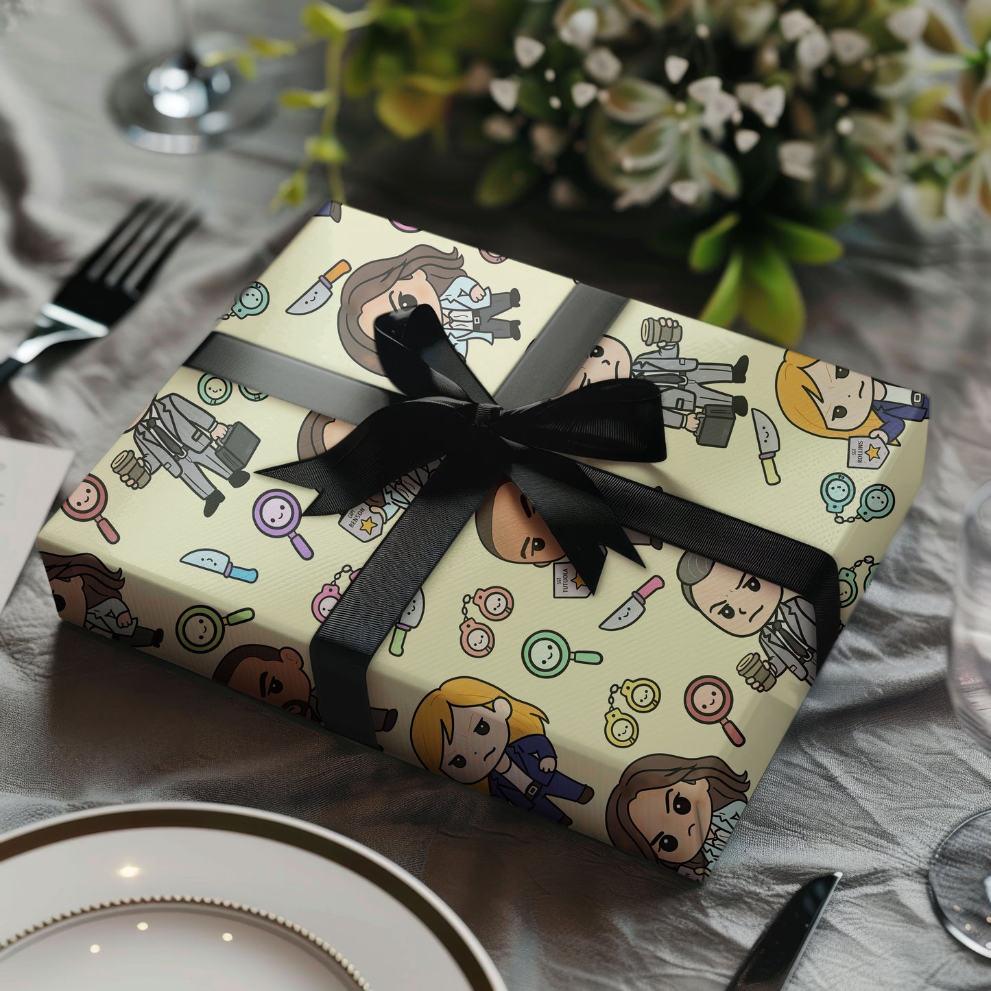 Funny Police TV Show Gift Wrap, Law And Order Christmas